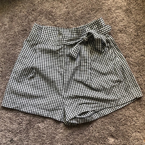 The Vintage Shop Pants - Gingham Print Paper Bag Shorts